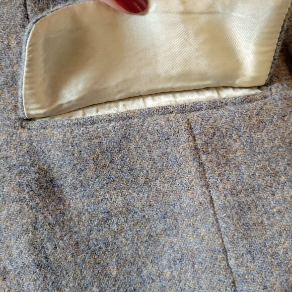 Harris Tweed Tailored Jacket Bookster Wool Gray England Classic Blazer Sport Coa - Picture 12 of 13